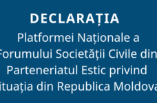 Declaration of the National Platform of the Civil Society Forum of the Eastern Partnership Regarding the situation in the Republic of Moldova