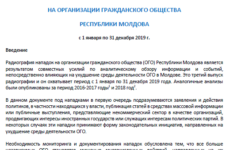 (RU) Радиография нападок на организации гражданского общества Республики Молдова в 2019 г.