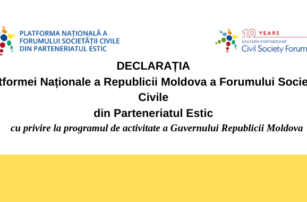 DeclaraȚia platformei naționale a republicii moldova a forumului societății civile din parteneriatul estic cu privire la programul de activitate a guvernului republicii moldova
