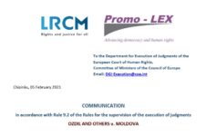 Communication on the supervision of the execution of judgments – OZDIL AND OTHERS v. MOLDOVA